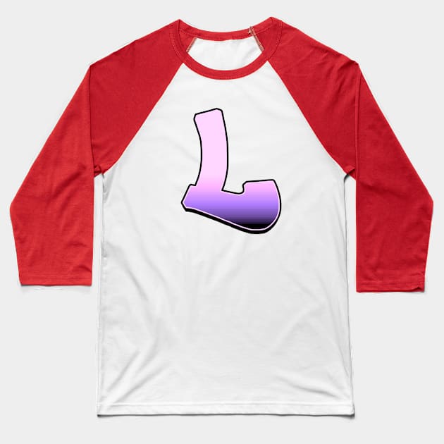 Letter L - Pink fade Baseball T-Shirt by dmitri-art